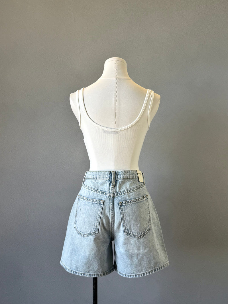 Ribbed Scoop Henley Tank